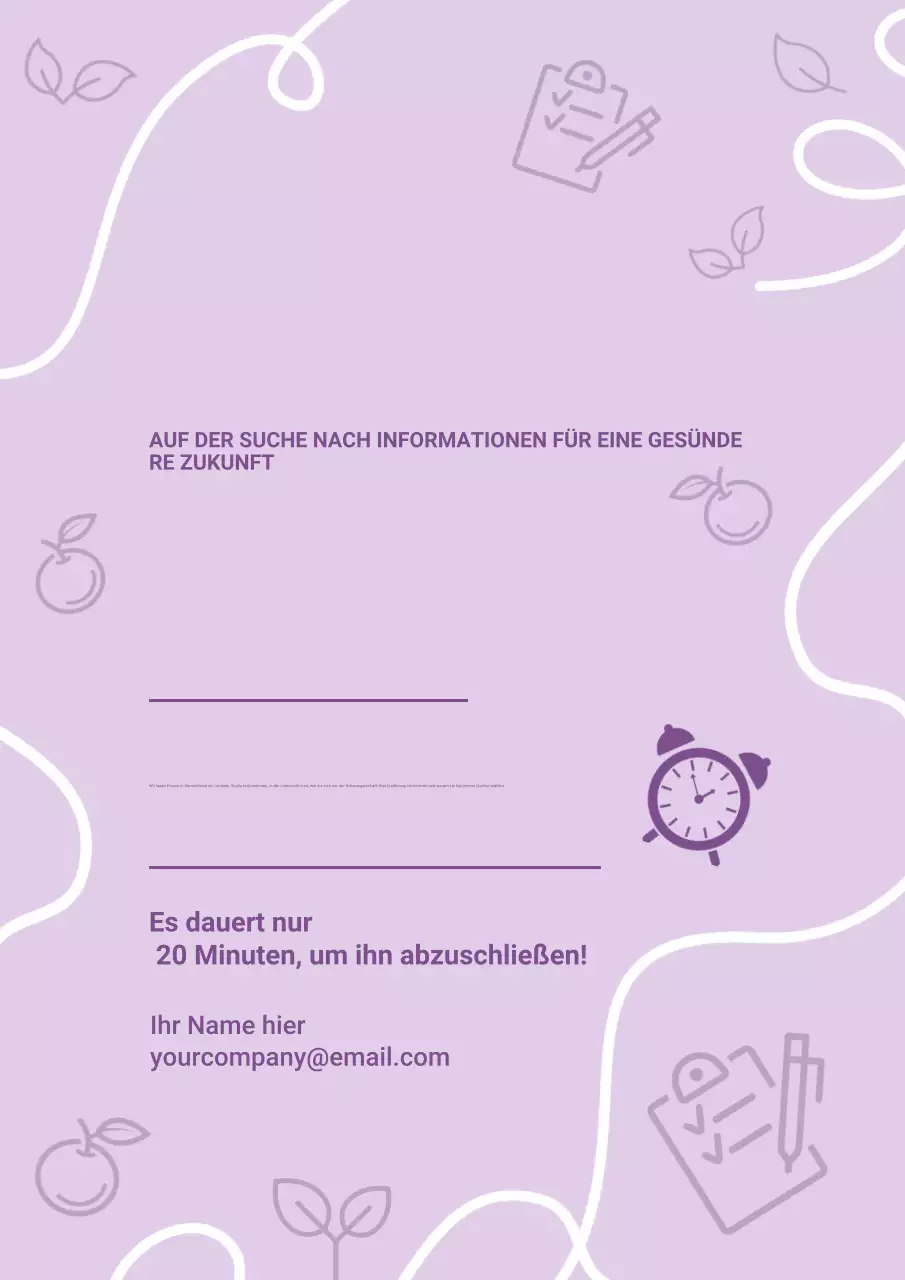Lila Einladung zur modernen Gesundheitsumfrage Poster