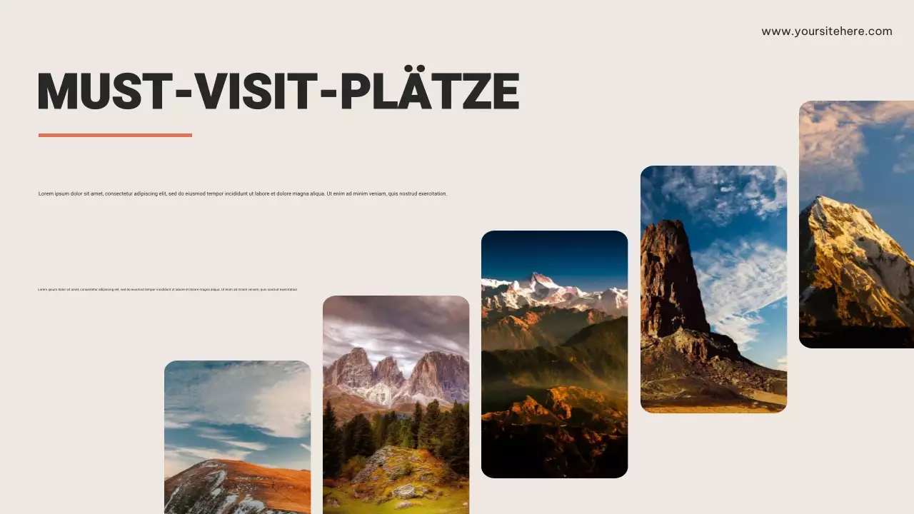 Braune rustikale Reisewerbung Präsentation