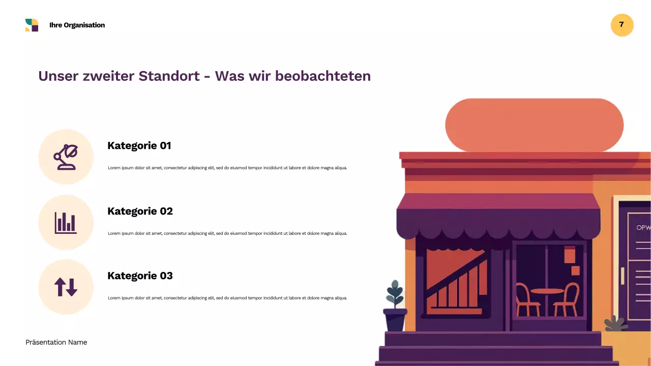 Lila Comic Schulführer Präsentation