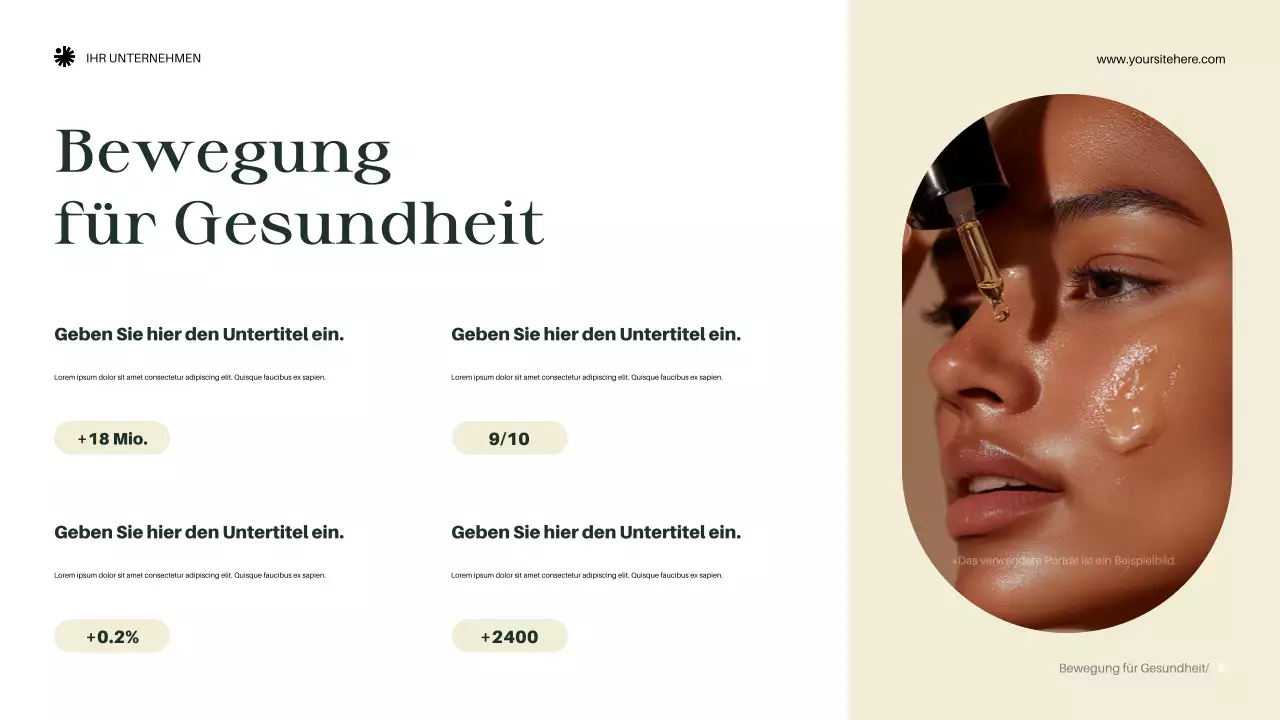 Grüne, elegante Wellness-Ankündigung Präsentation