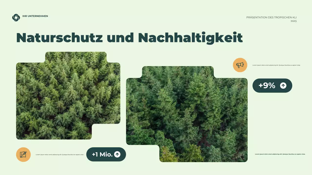 Grüne rustikale Klimainformationspräsentation