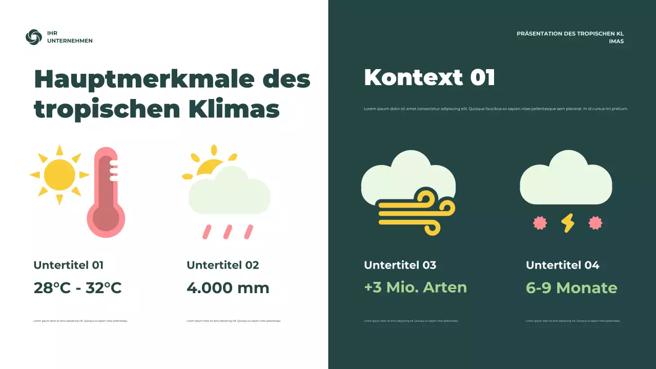 Grüne rustikale Klimainformationspräsentation