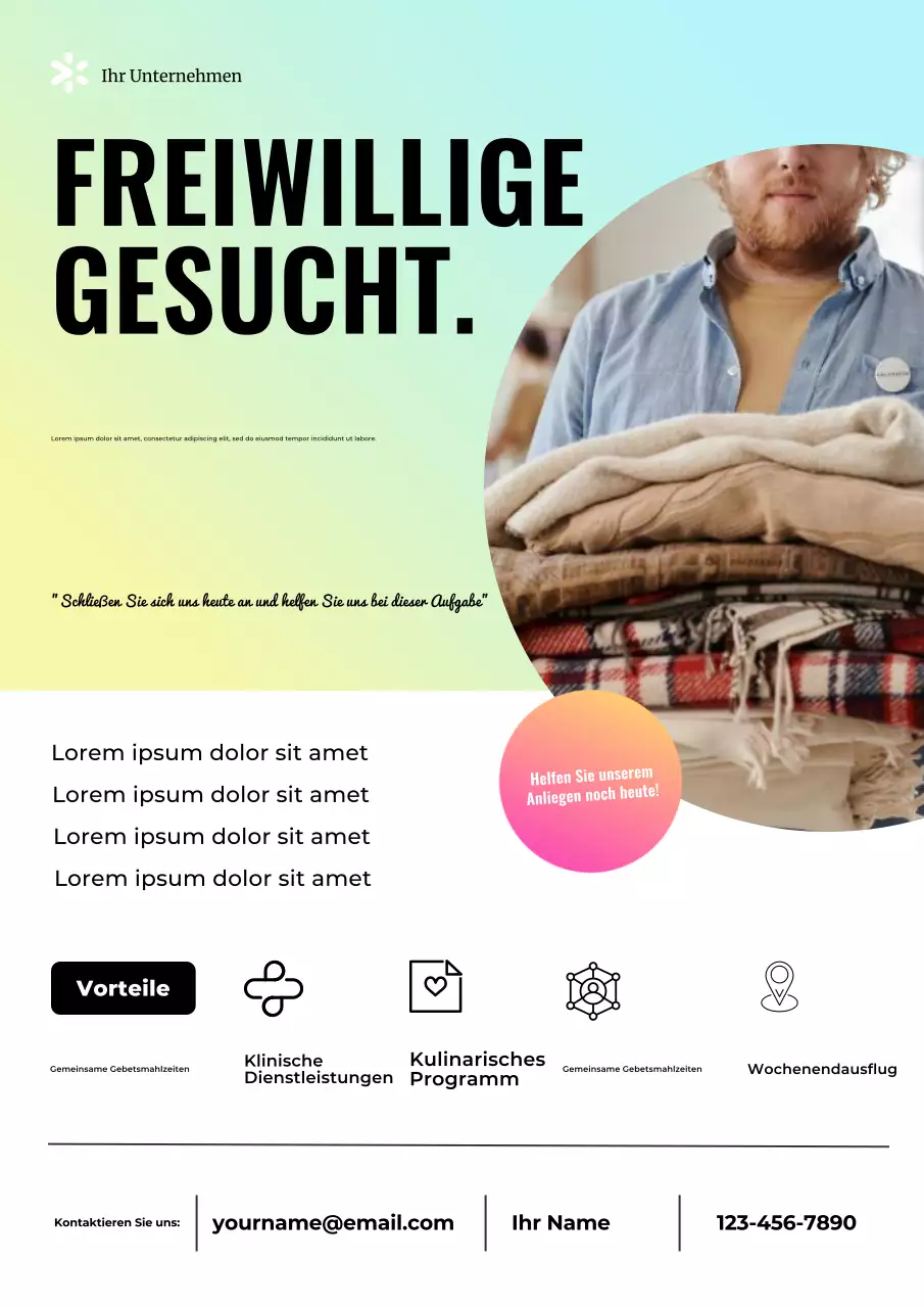 Mint Modern Volunteer Ankündigung Web Poster