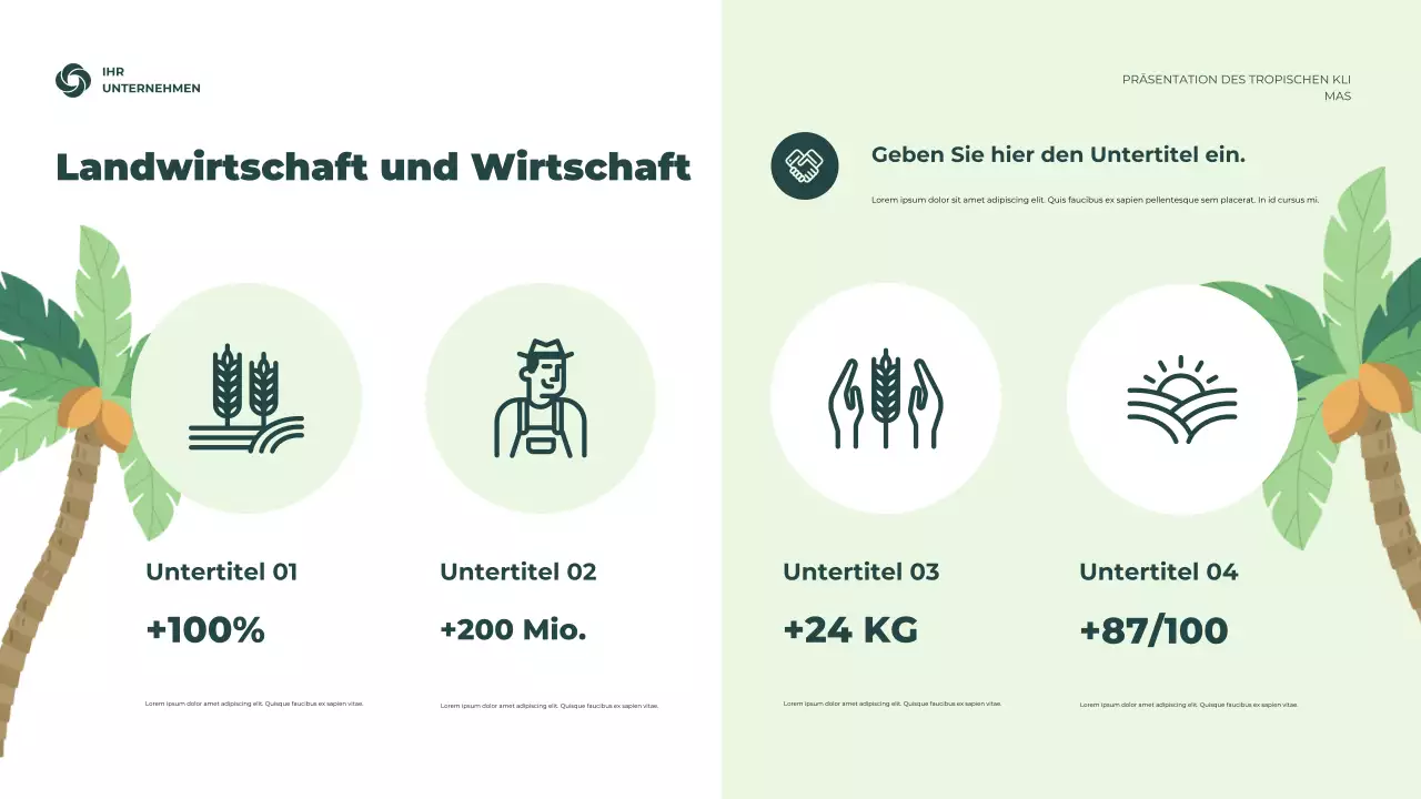Grüne rustikale Klimainformationspräsentation
