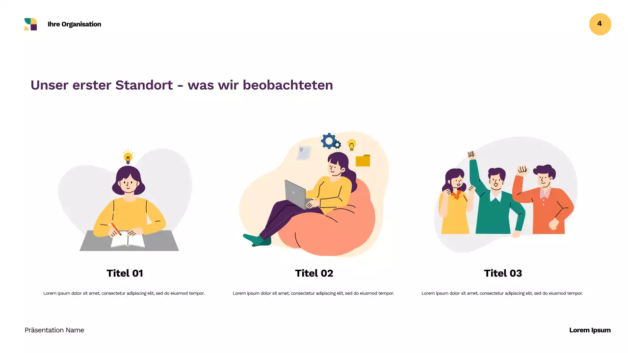 Lila Comic Schulführer Präsentation