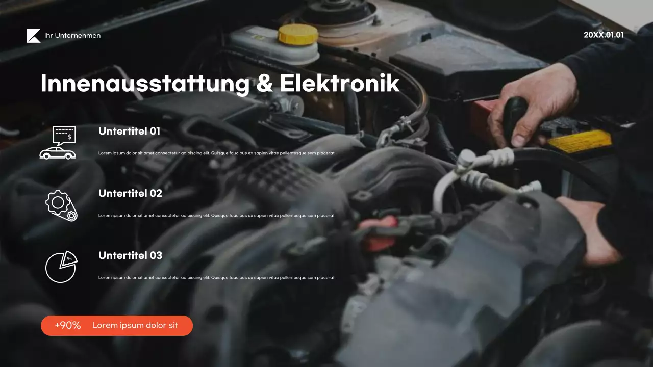 Leitfaden für moderne schwarze Fahrzeuge Präsentation