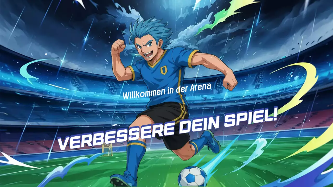 Blaue Animation Fußball-Promotion Youtube-Thumbnail