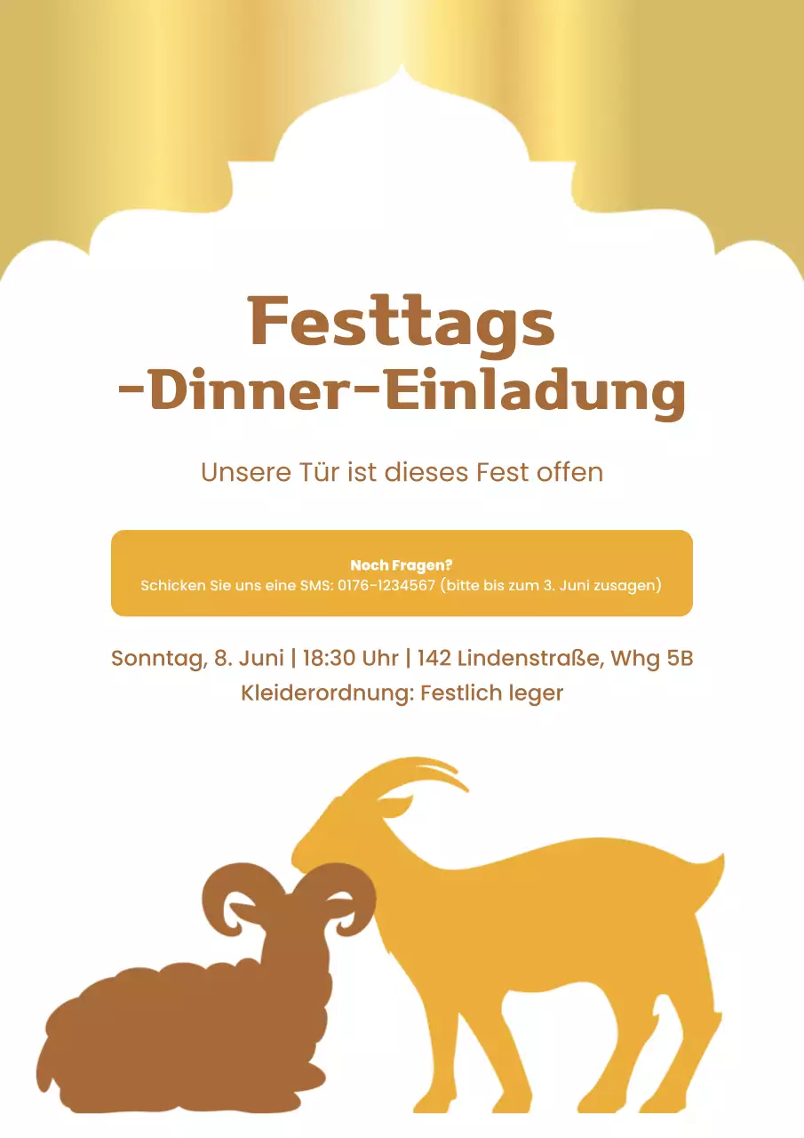 Beiges traditionelles Eid-Einladungsplakat