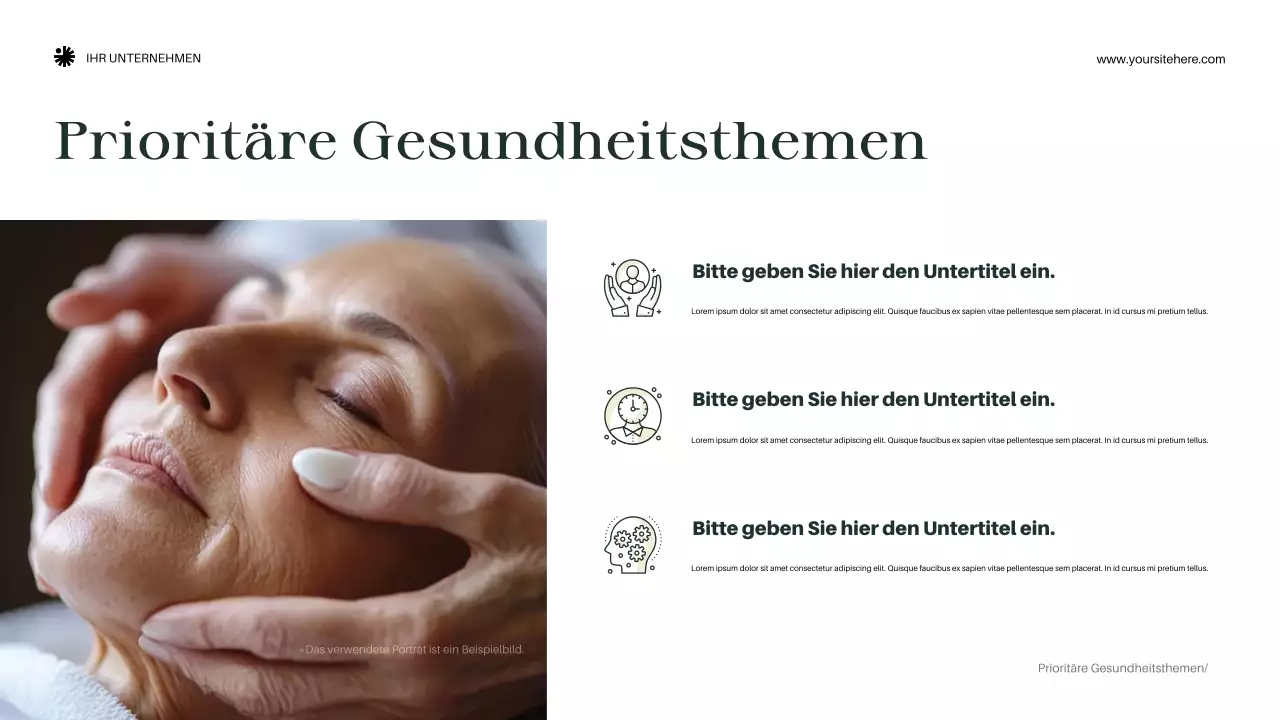 Grüne, elegante Wellness-Ankündigung Präsentation