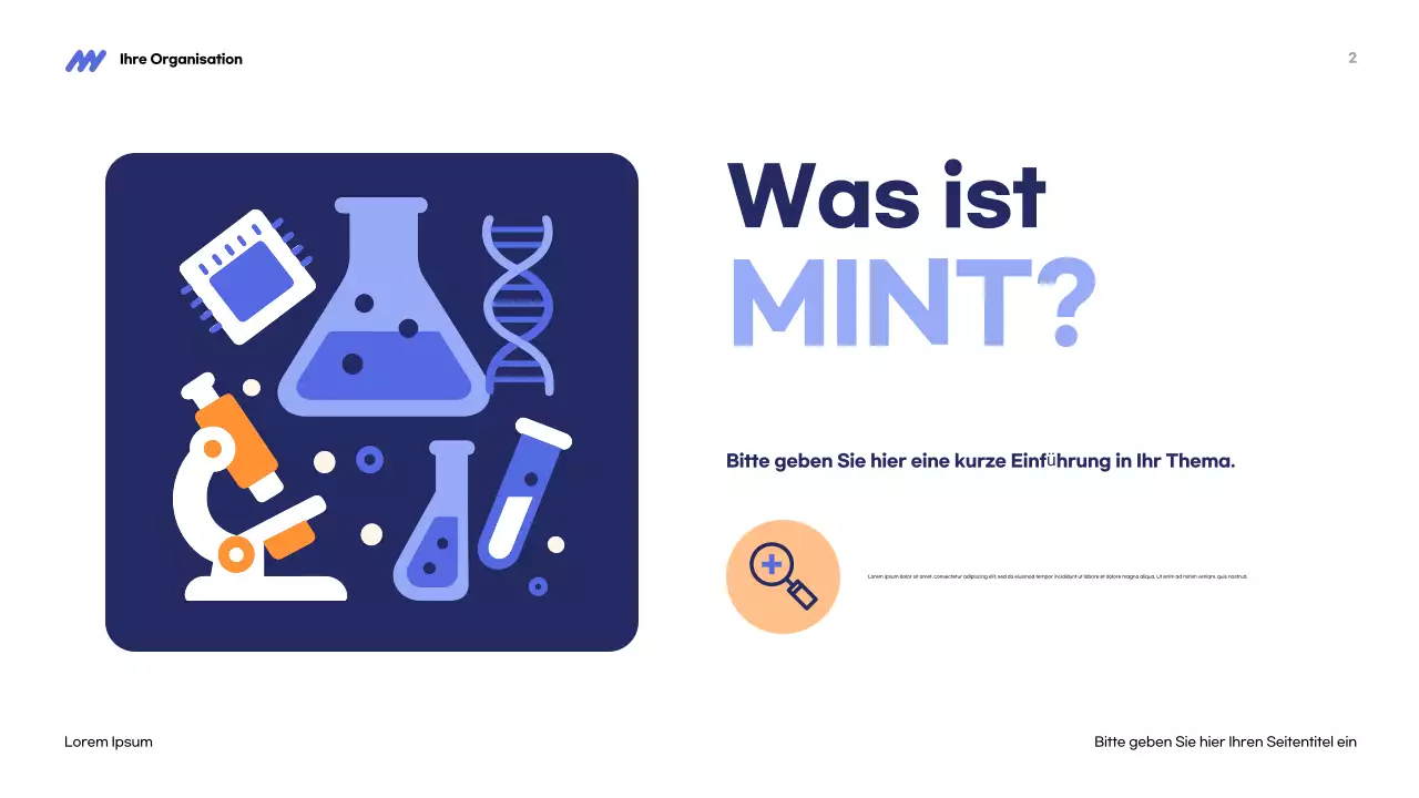 Blaue moderne MINT-Präsentation