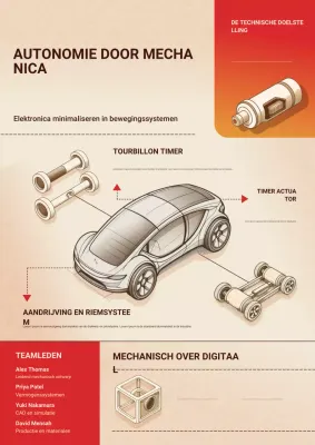 Beige poster met moderne mechanica-gids