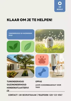 Beige moderne promotieposter voor thuisdiensten