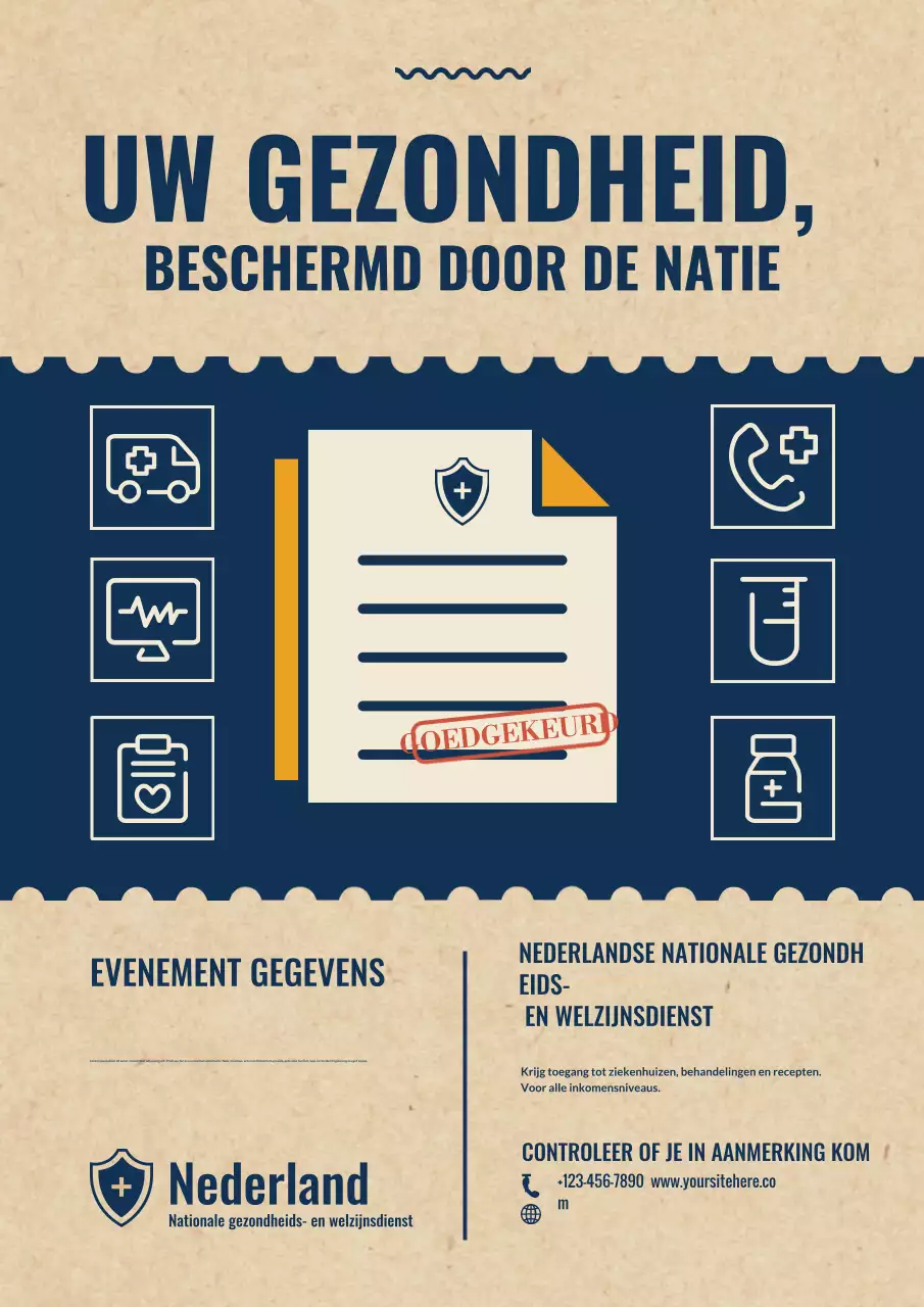 Beige moderne gezondheidsbevorderingsposter