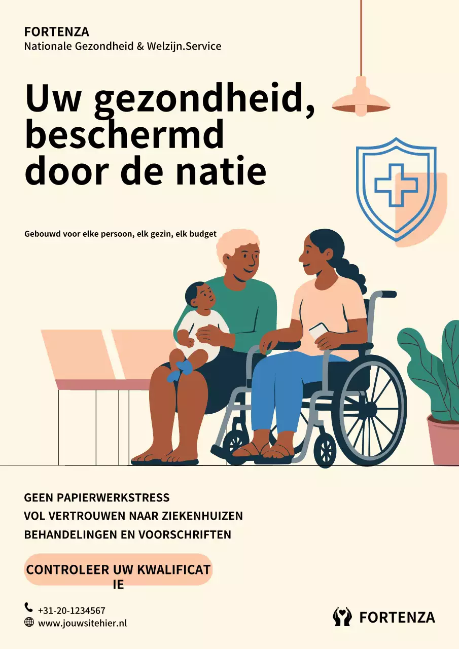 Beige moderne promotieposter voor gezondheidszorg