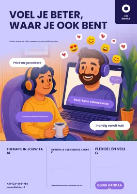 Paarse moderne therapie promotieposter