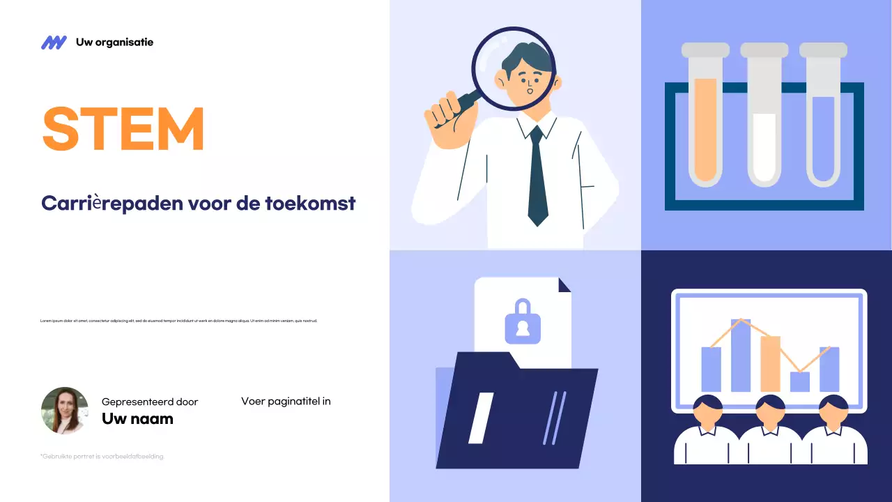 Blauwe moderne STEM-presentatie