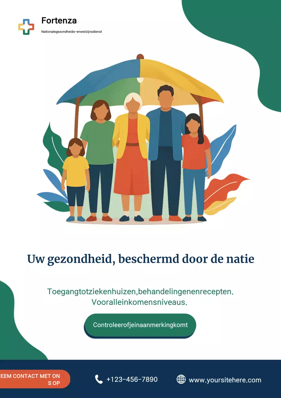 Kleurrijke moderne promotieposter voor gezondheidszorg