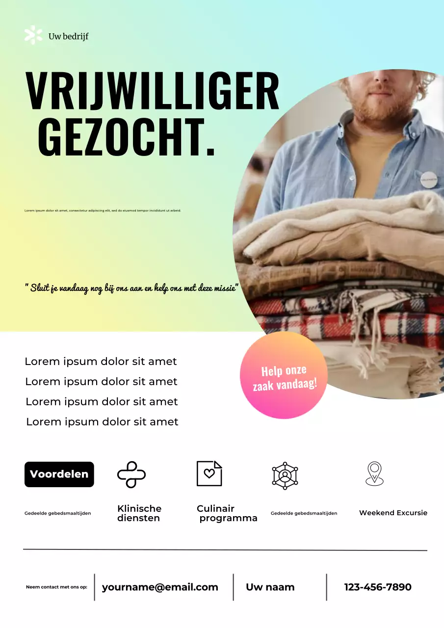 Mint Modern Vrijwilligersaankondiging Webposter