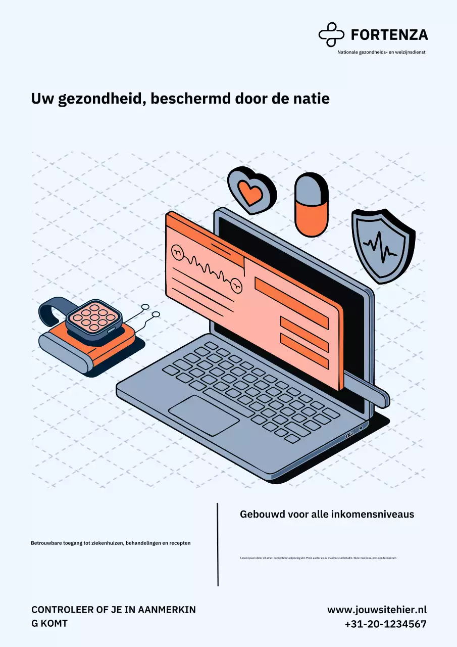 Grijze moderne gezondheidszorg advertentieposter