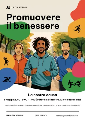 Manifesto colorato per l'annuncio dell'evento benessere moderno