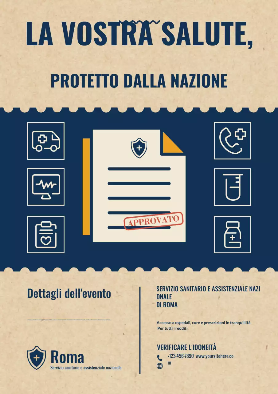 Poster moderno beige per la promozione della salute