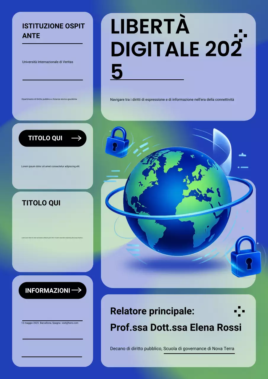 Manifesto dell'evento digitale moderno blu