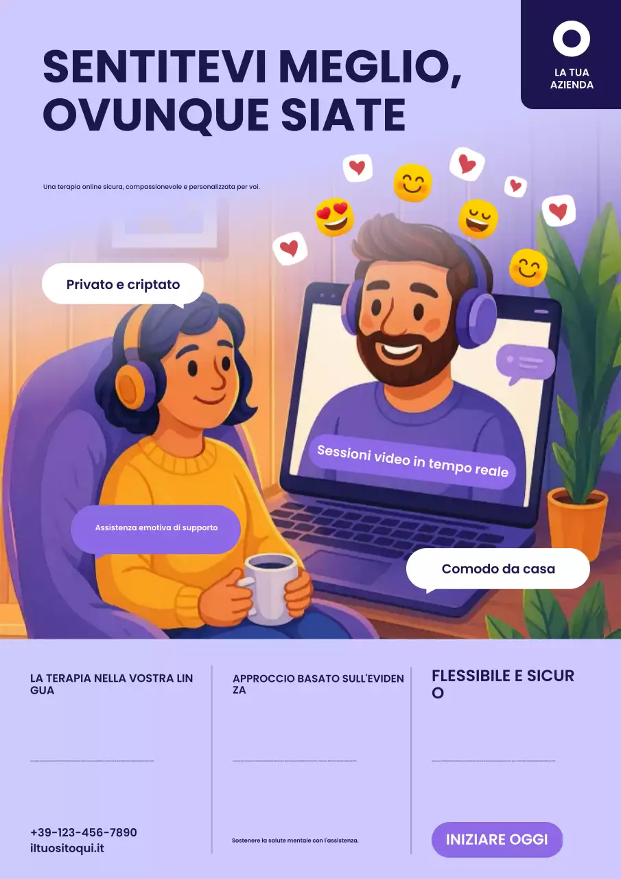 Poster promozionale della terapia moderna viola