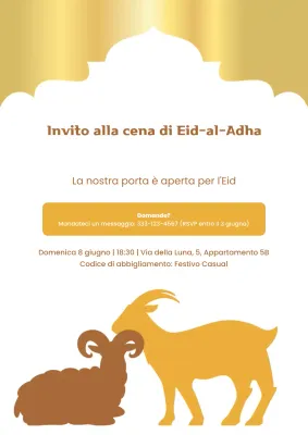 Poster beige tradizionale per l'invito all'Eid