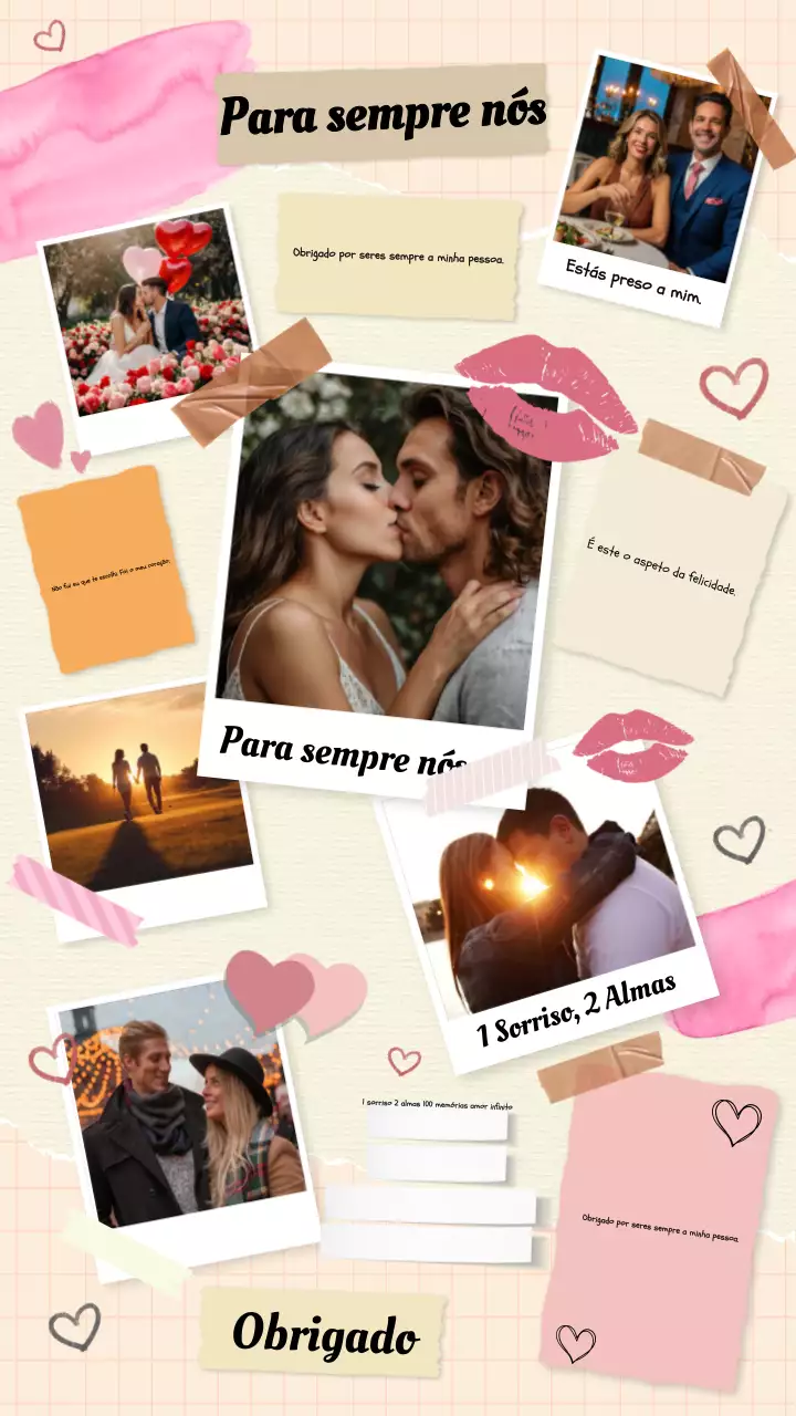 Postagem de história do Instagram com convite de amor romântico rosa