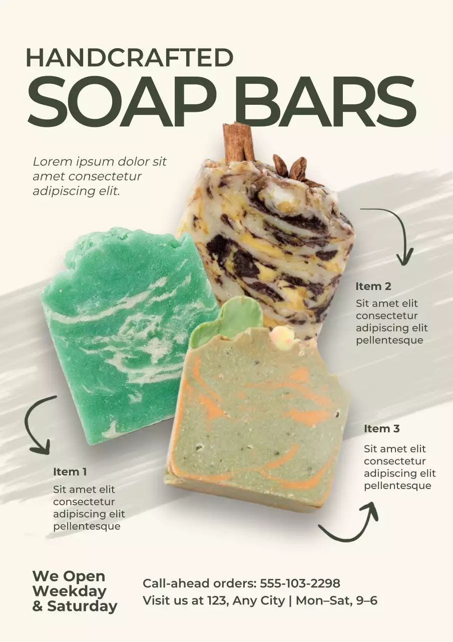 Beige Artistic Soap Advertisement Poster