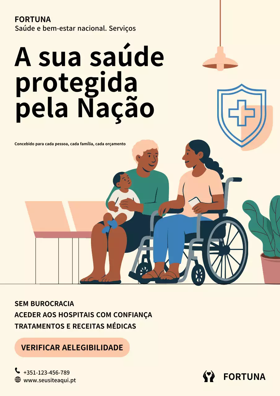 Cartaz de promoção de saúde moderno bege
