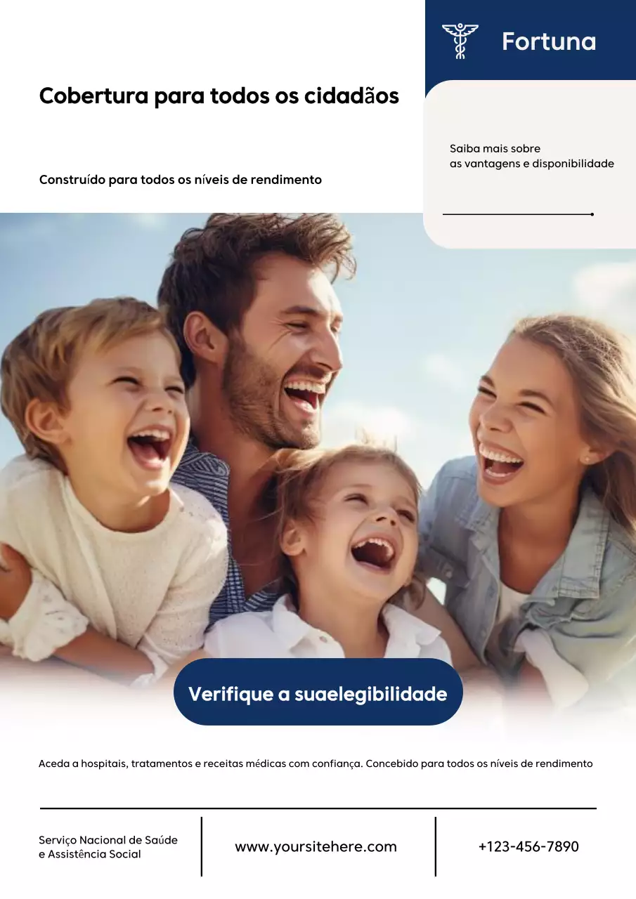 Cartaz de propaganda azul de saúde moderna
