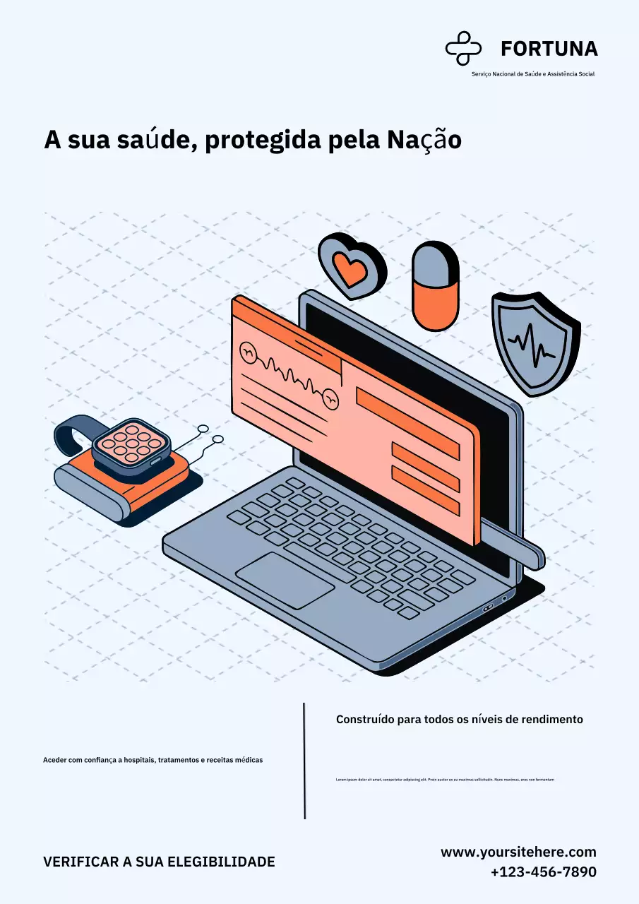 Cartaz de propaganda de saúde moderna cinza