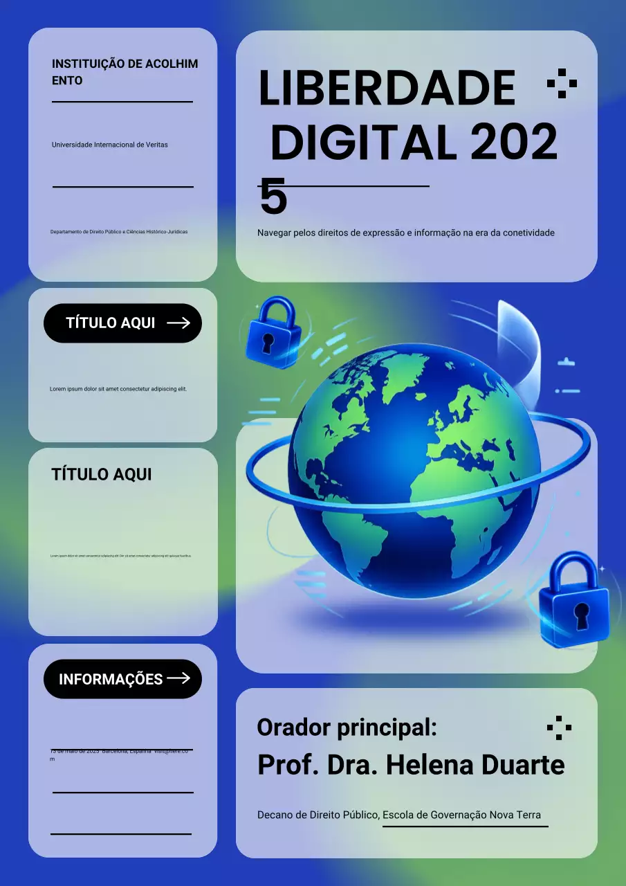 Cartaz de anúncio de evento digital moderno azul
