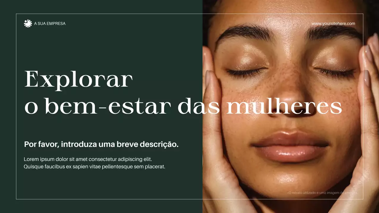 Apresentação de anúncio de bem-estar elegante e verde