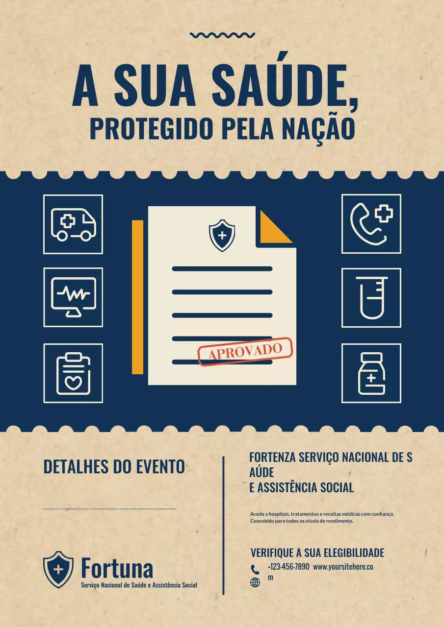 Cartaz bege moderno de promoção da saúde