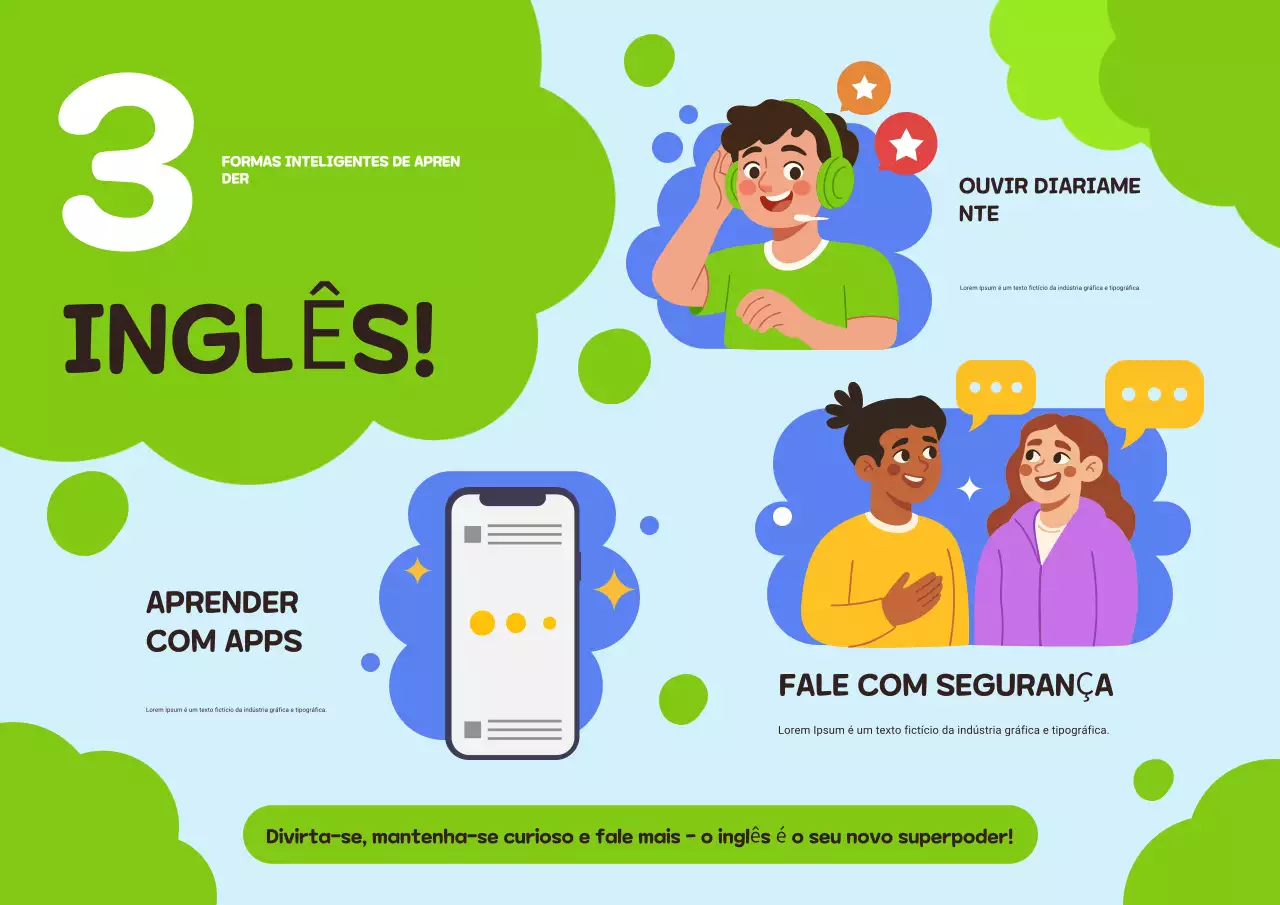 Cartaz de Guia de Linguagem Lúdica Verde