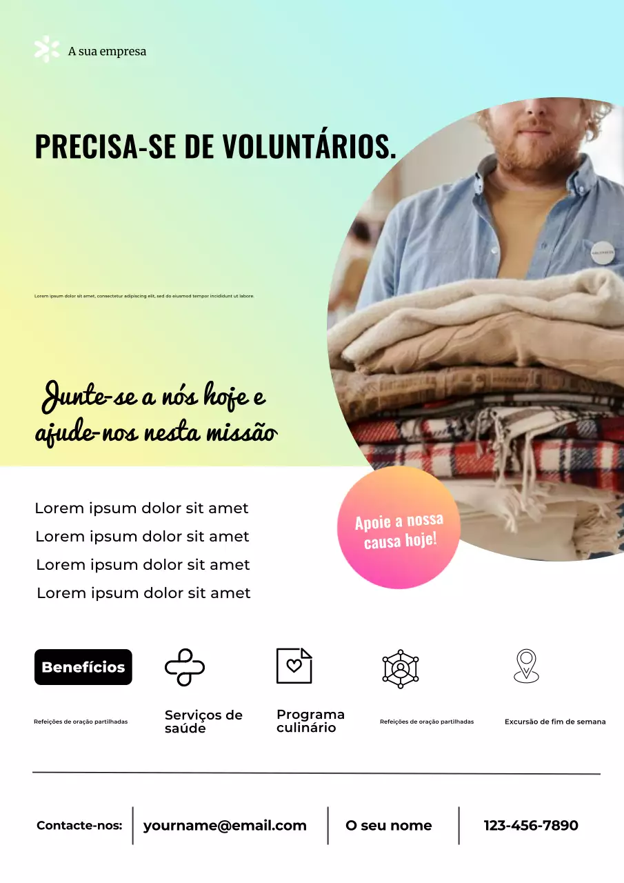 Cartaz da Web para Anúncio de Voluntariado da Mint Modern