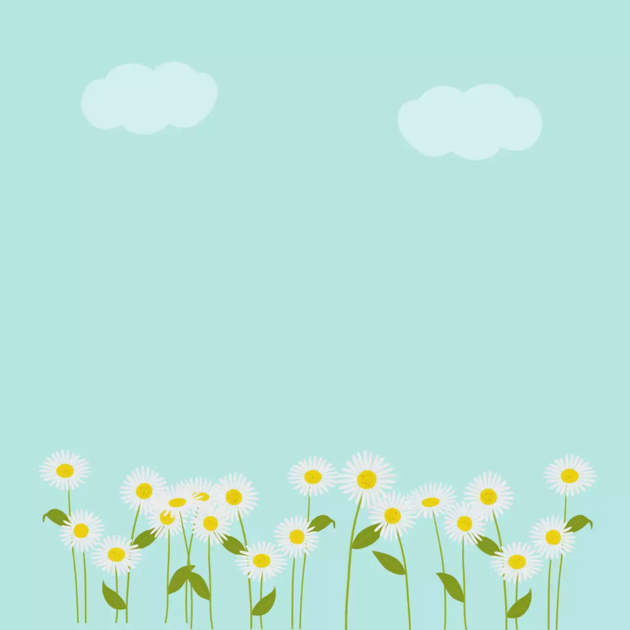 하늘색 아기자기한 자연 메모지