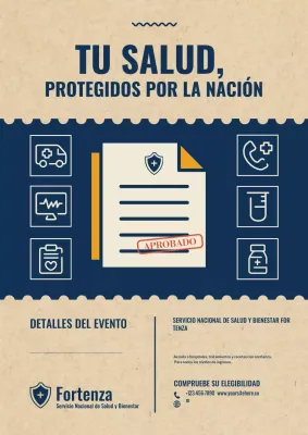 Póster moderno de promoción de la salud en beige