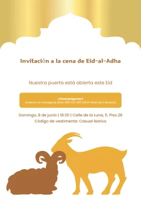 Póster de invitación tradicional para Eid en beige
