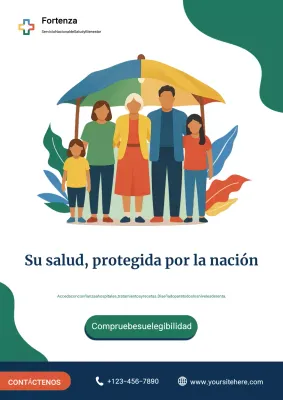 Cartel moderno y colorido de promoción de la atención médica