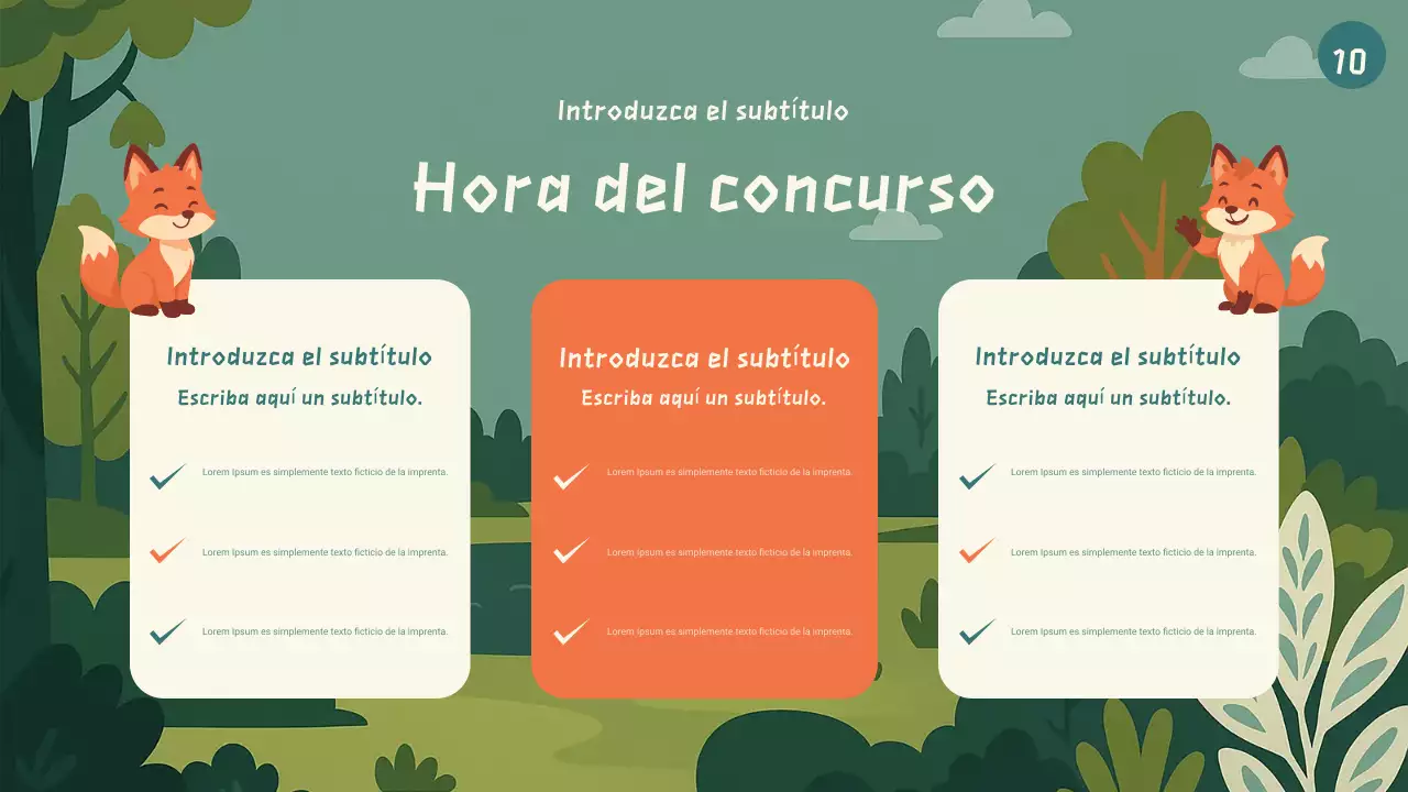 Presentación del libro de cuentos de animales de dibujos animados verdes