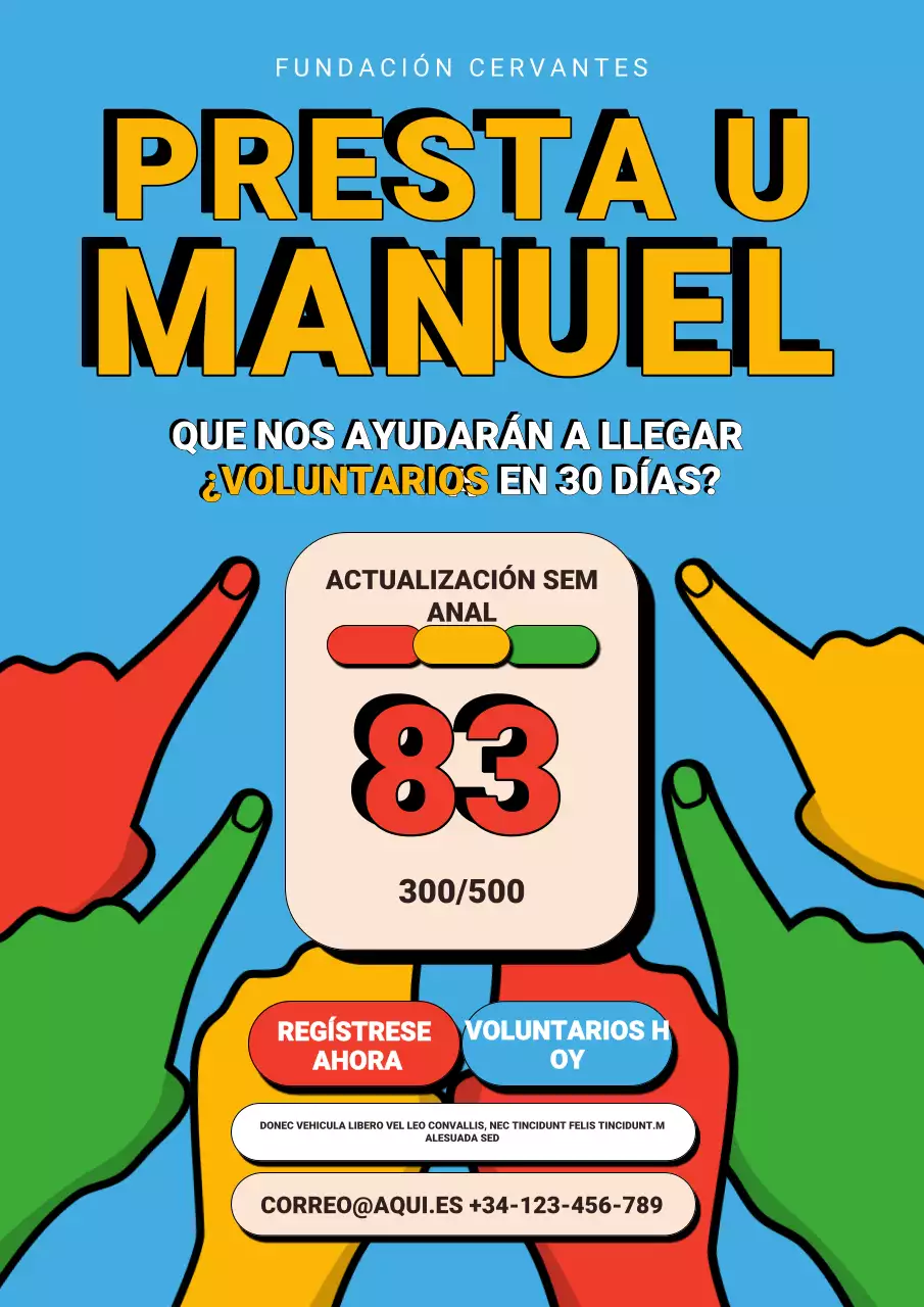 Póster web de promoción de voluntariado de Blue Bold