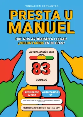Póster web de promoción de voluntariado de Blue Bold