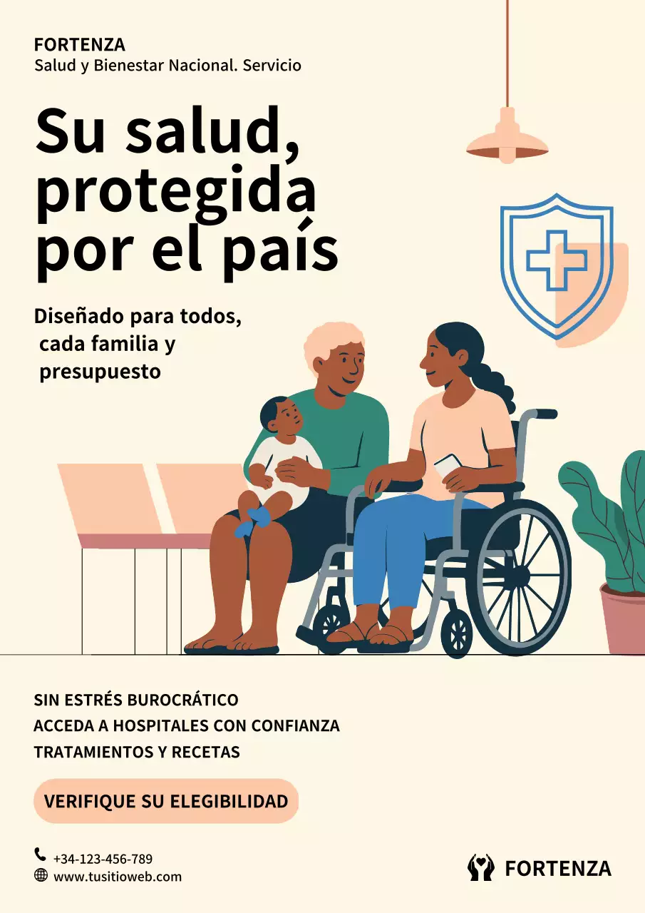 Póster beige moderno de promoción de la salud