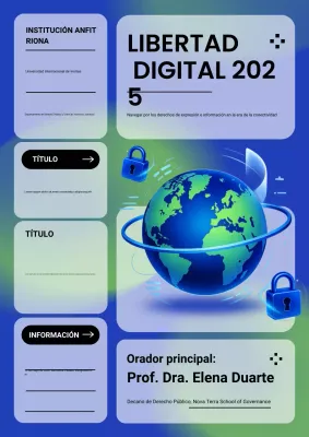 Cartel digital azul moderno para anunciar un evento