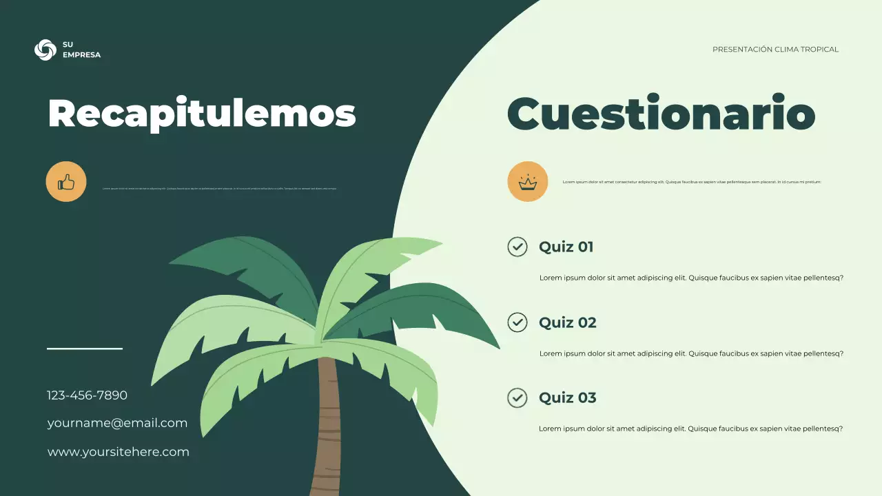 Presentación de información climática rústica verde