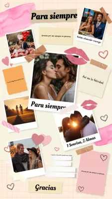 Invitación romántica de amor rosa para publicar en la historia de Instagram