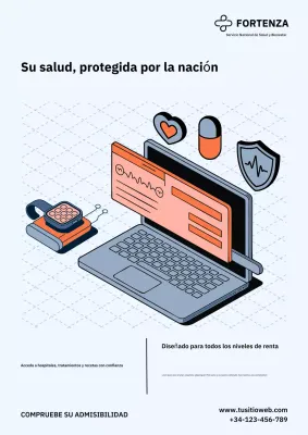 Cartel publicitario de atención médica moderna en gris